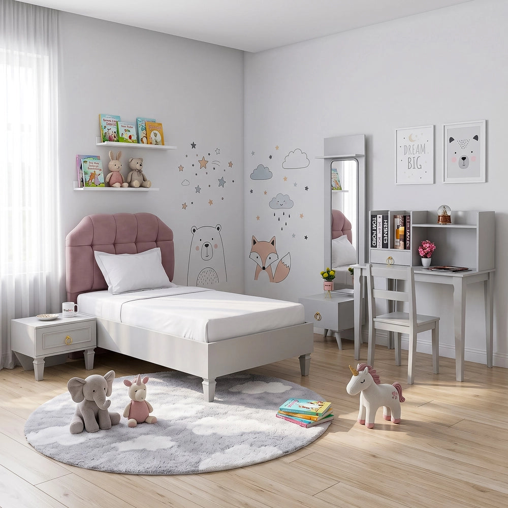 Lily Single Bed with Side Table